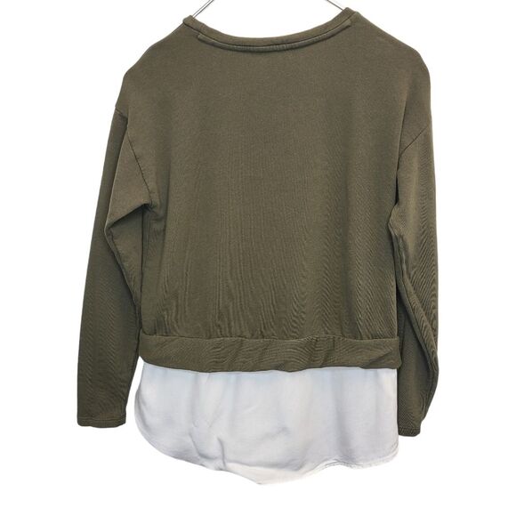 LOFT Women Green White Langenlook Sweatshirt S Petite - Picture 6 of 13